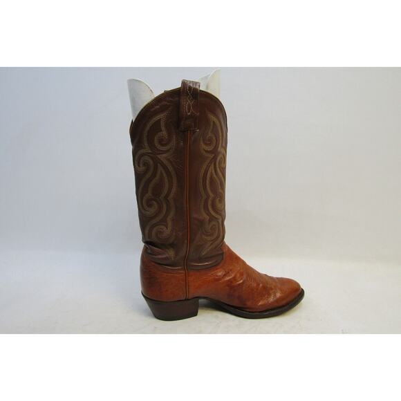 TONY LAMA Mens Size 9 D Brown Leather Smooth Ostrich Cowboy Western Boots main image 8